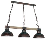 Lampadario a sospensione con catena HAKON 3xE27/60W/230V patina