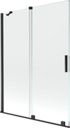 Mexen Velar paratia per vasca da bagno scorrevole a 2 ante 130 x 150 cm, trasparente, nero - 896-130-000-01-70