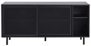 Cassettiera nera in metallo con ante scorrevoli 160x75x46 cm Veep – Unique Furniture