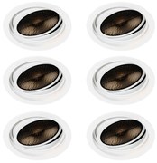 Set di 6 faretti da incasso moderni bianchi regolabili - Coop 111 Honey
