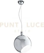 Lampadario a sospensione narciso in metallo cromo 1 luce attacco e2...