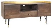 Mobile TV DKD Home Decor Marrone scuro Metallo Legno di mango (130 x 45 x 60 cm)