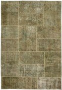 Patchwork Tappeto 240 x 170 Verde (Pakistan) Annodato A Mano