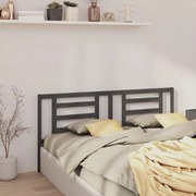 Testiera per letto grigia 206x4x100cm in legno massello di pino