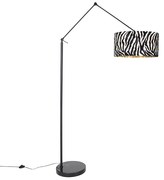 Lampada da terra moderna paralume nero design zebra 50 cm - Editor