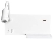 Applique LED SHELF 1xLED/4W+1xLED/5W+1xLED/2W/230V + porta USB bianca