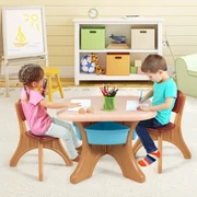 Set tavolo multiattività 6 in 1 con 2 sedie per bambini, Tavolo per acqua  per mangiare e per attività dei bambini - Costway