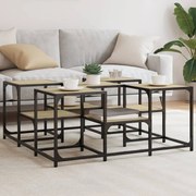Tavolino da salotto rovere sonoma 91x91x40 cm legno multistrato