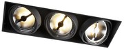 Faretto da incasso nero AR111 senza cornice 3 luci - Oneon