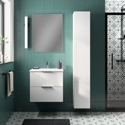 Mobile sottolavabo e lavabo Jnka bianco lucido L 60 x H 55 x P 45 cm 1 vasca 2 cassetti