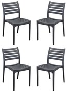 ZULE - set 4 sedie polipropilene impilabile