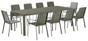 Tavolo da giardino allungabile Idaho NATERIAL in alluminio verde per 8 persone 180/240x100cm