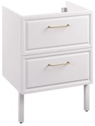 Mobile da bagno sotto lavabo SENSEA Charm bianco verniciato opaco L 60 x H 57 x P 48.1 cm 2 cassetti, lavabo non incluso