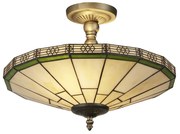 Plafoniera Classica New York Acciaio Bronzo Vetro 1 Luce E14