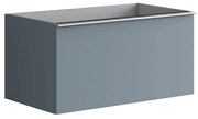 Mobile da bagno sotto lavabo Pixel plain indaco laccato opaco L 80 x H 40 x P 45.5 cm 2 cassetti, lavabo non incluso