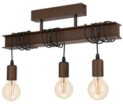 Plafoniera Industrial Townshend 4 3 Luci Acciaio Marrone Invecchiato