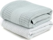 Set di asciugamani goffrati color menta/grigi 2 pz 40x60 cm Betty – Foutastic