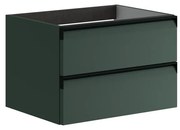 Mobile da bagno sotto lavabo Fusion verde laccato opaco L 59.5 x H 40 x P 45.5 cm 2 cassetti, lavabo non incluso