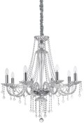 Lampadario Classico Amadeus Metallo-Cristallo Trasparente 8 Luci E14