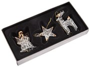 Decorazioni per albero di natale in set in vetro 3 pz 9 cm – Dakls