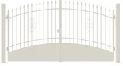 Cancello con serratura elettrica Marmolada in ferro, apertura centrale, L 358.5 x H 180 cm, di colore bianco