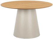 BOSCO Rovere Naturale / gamba beige (Kashmir) - TAVOLO DA PRANZO ROTONDO 120 cm PER CUCINA SOGGIORNO IMPIALLACCIATO