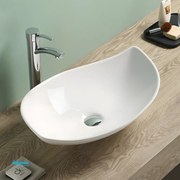 Lavabo D'Appoggio Floreale "Break The Rules" Da 65,5 Cm In Ceramica Finitura Bianco Lucido