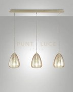 Britton lampadario a sospensione in vetro ambra  d.22cm 3 luci atta...