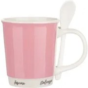 Mug rosa 400 ml con cucchiaino