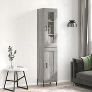 Credenza grigio sonoma 34,5x34x180 cm in legno multistrato