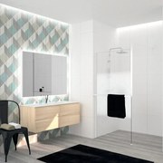 Walk-in eli design L 160 x H 200 cm, vetro 8 mm serigrafato bianco