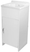 Mobile lavatoio salvaspazio 42x34 cm vasca completa di kit di scarico