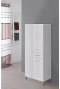 Colonna Portasciugamani a Terra 154 Cm Tre Ante Ed Un Cassetto Feridras "Stella" Grigio