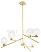 Camely sospensione 6 luci oro spazzolato attacco g9