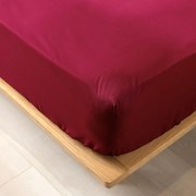 Lenzuolo rosso elasticizzato in cotone biologico 160x200 cm Biolina - douceur d'intérieur