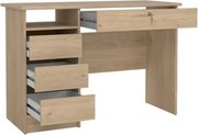 Scrivania 3 Cassetti E Cassetto Centrale Con Serratura 109x48x75 Function Plus Quercia