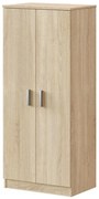 Mobile scarpiera H 180 cm in legno rovere canadese con ante e ripiani regolabili