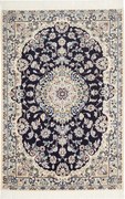 Nain Tappeto 120x80 Blu (Iran) Annodato A Mano