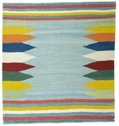 Kilim Tappeto 80 x 90 Blu (Iran) Tessuto A Mano