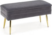 Panca da interno Velva in grigio/oro - H37 cm