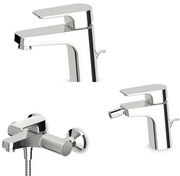 Set Miscelatori per Lavabo Bidet e Vasca esterno Cromo 3pz Wind Zucchetti