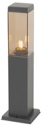 Lampada da esterno moderna grigio scuro con vetro fumé 45 cm - Malios