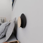 Applique da Parete Circle Nera e in Legno Luce Indiretta Base G9