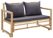 Panca da giardino con cuscini 115 cm in bambù