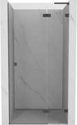 Mexen Lunar L porta doccia a battente destra 105 cm, trasparente, grigio canna di fucile spazzolato - 834L-105-000-66-00-P