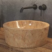 Lavabo design rotondo in marmo rosso diametro 40cm | Litos-TR40 - KAMALU