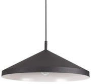 Sospensione Industrial-Minimal Yurta Metallo Nero 1 Luce E27 D50