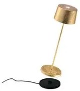 Zafferano Olivia lampada ricaricabile finitura foglia color oro