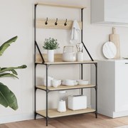 Scaffale Cucina Ganci 4 Ripiani Rovere Sonoma Legno Multistrato /