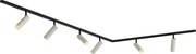 Sistema di illuminazione a binario moderno con 6 faretti beige monofase - Slimline Uzzy